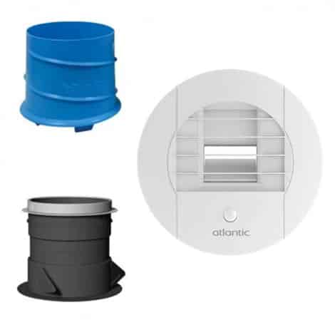 Kit bouche VMC Hygroréglable pour Salle de bains et WC - Détection de présence - 80mm - 15 à 45 m3/h - 526586 - Atlantic