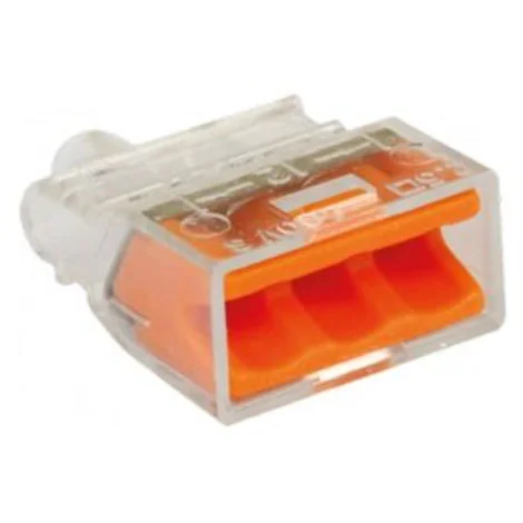 Bornes de connexion rapide - Orange - 3 entrées - vendu par lot de 100 bornes (boîte) - prix à l'unité - 448148 - Xperty