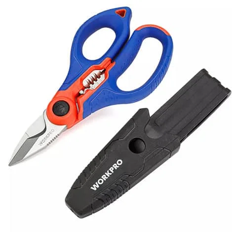 Ciseaux d'électricien - avec étui -167 mm - 21135 - Workpro