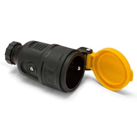 Fiche Femelle avec clapet - Noir - PRO704 -Velamp