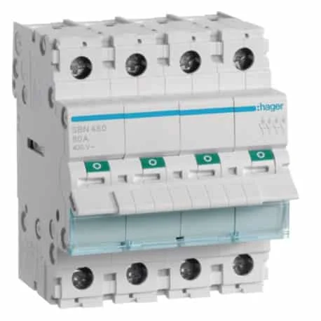 Interrupteur sectionneur - 80A - 4 P - SBN480 - Hager