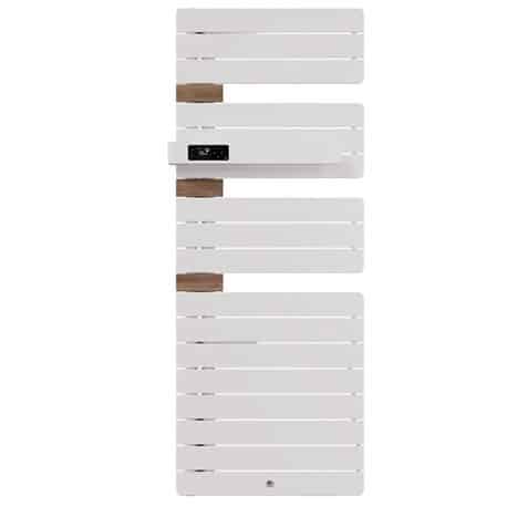 Sèche-serviettes - Allure 4 - Sans Soufflerie - Blanc brillant - Entretoise chêne clair - Mât à gauche - 750 W - 483246 - Thermor