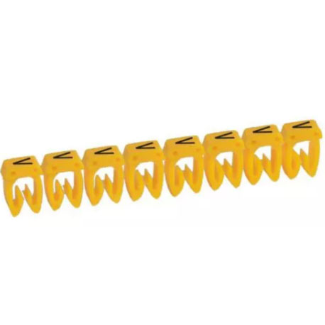 Système de repérage CAB 3 - pour filerie de 4 à 6 mm2 - Lettre V - Jaune - Boîte de 300 - 038381 - Legrand