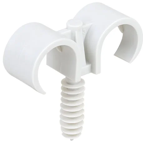 Fixation double pour tubes et gaines - Ø 20 mm - Boite de 100 - 43436 - Eur'ohm