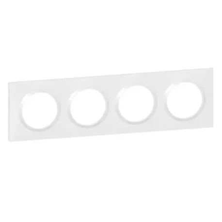 Plaque de finition carrée - 4 Postes - Blanc - Dooxie - 600804 - Legrand