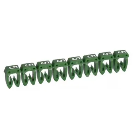 Système de repérage CAB 3 - pour filerie de 0,5 à 1,5 mm2 - Chiffre 5 - Vert - Boîte de 1200 - 038215 - Legrand